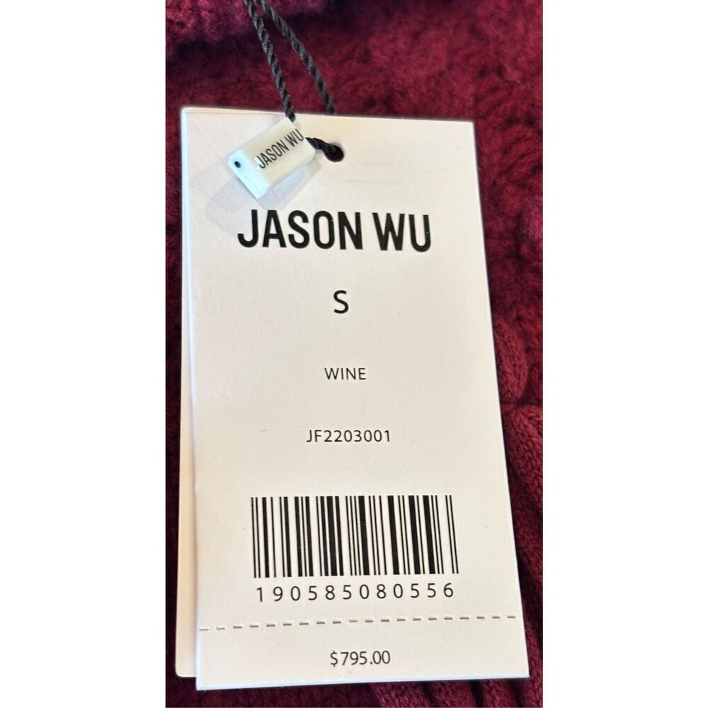 JASON WU Fringe Wool Turtleneck Sweater in Wine N… - image 10